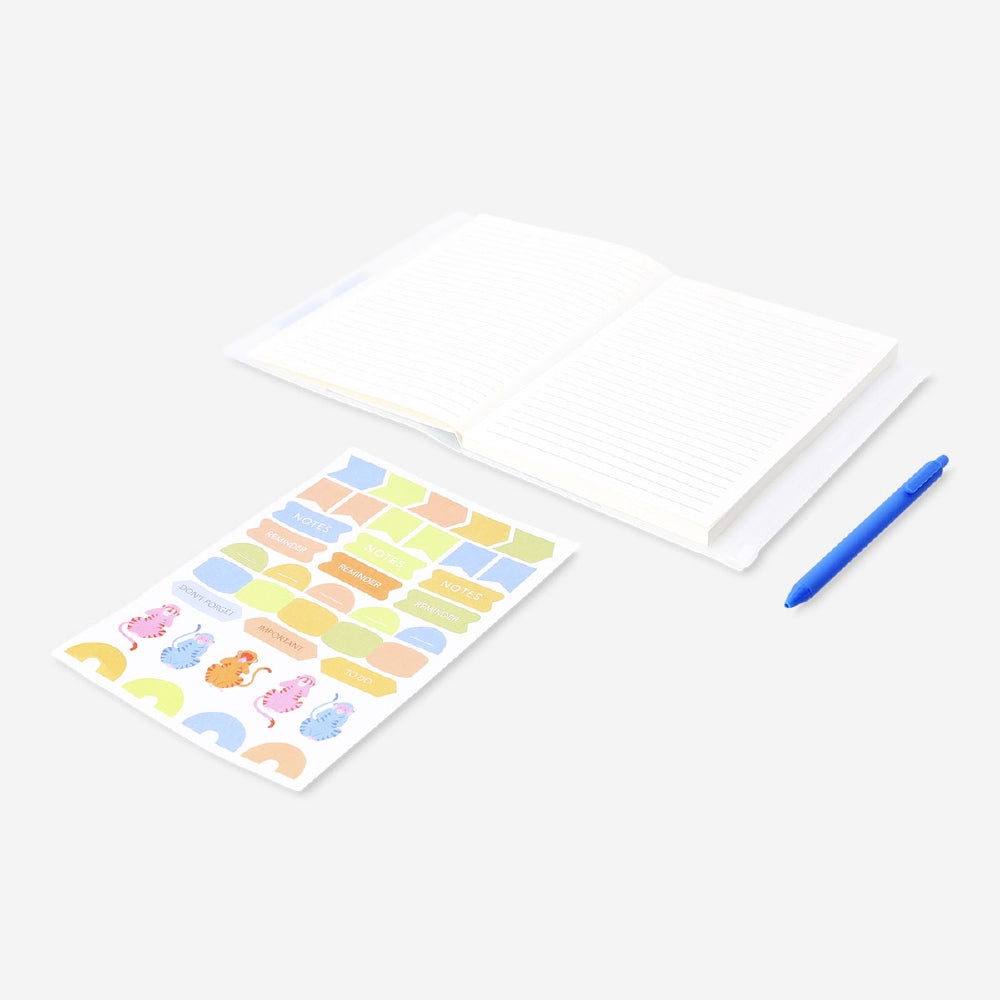 Mavi Yaprak Desenli Defter A6