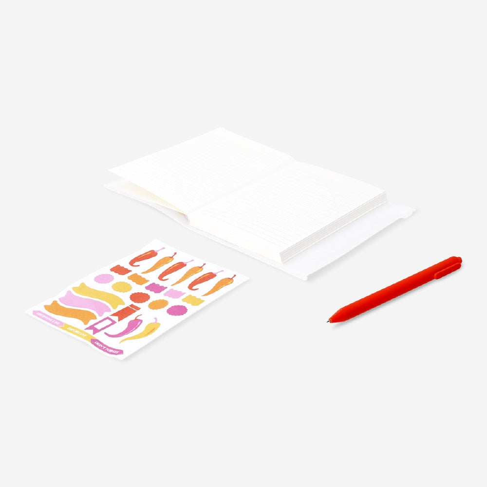Kırmızı Biber Desenli Defter A6
