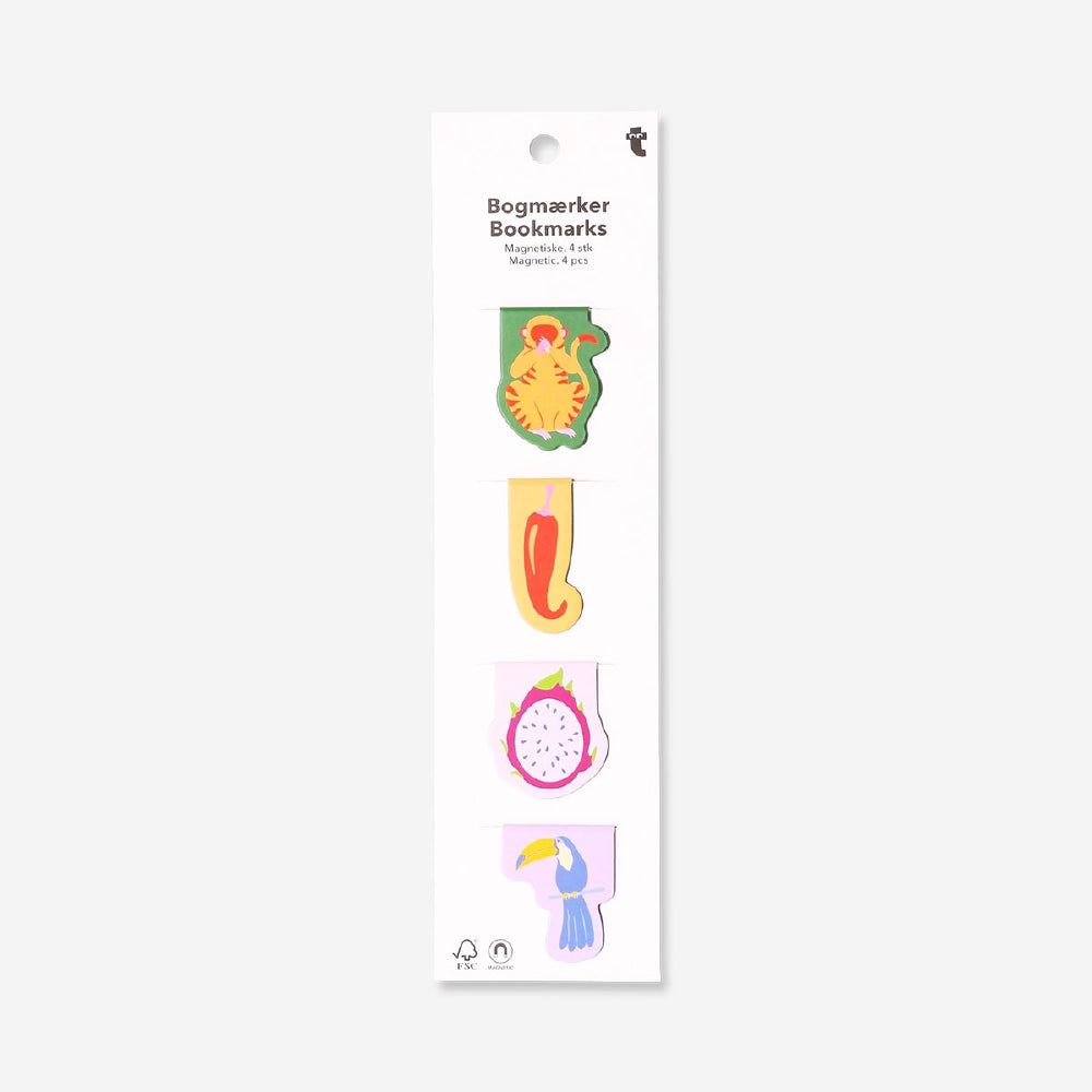 Magnetic bookmarks with jungle theme - 4 pcs