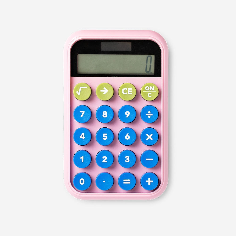 Solar powered pink calculator