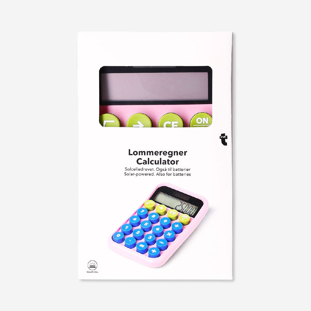 Solar powered pink calculator