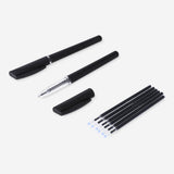 GEL PENS BLACK 6 PCS W REFILLS