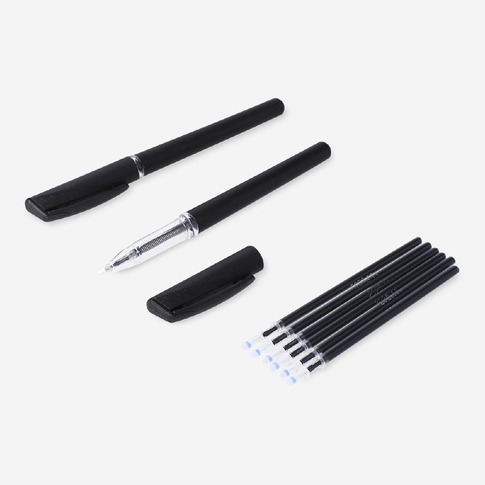 GEL PENS BLACK 6 PCS W REFILLS