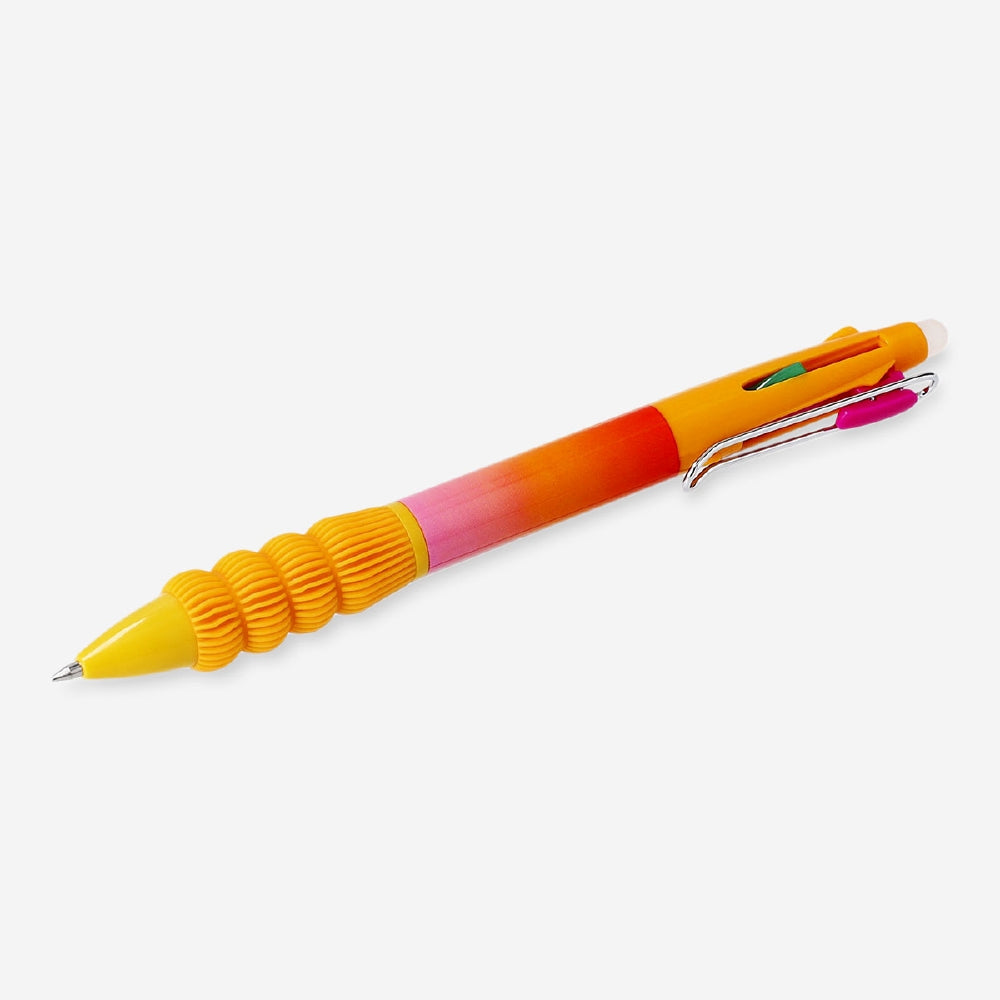 Orange multi coloured erasable gel pen 
