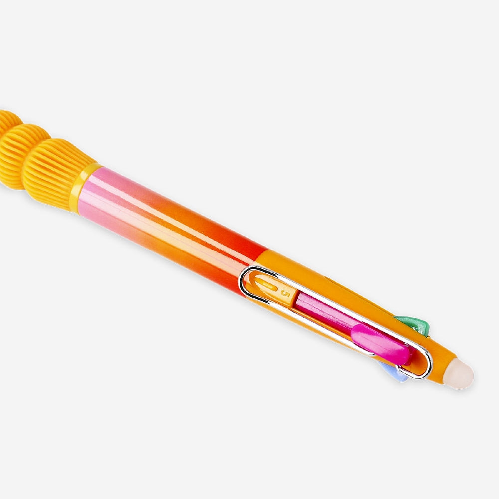 Orange multi coloured erasable gel pen 