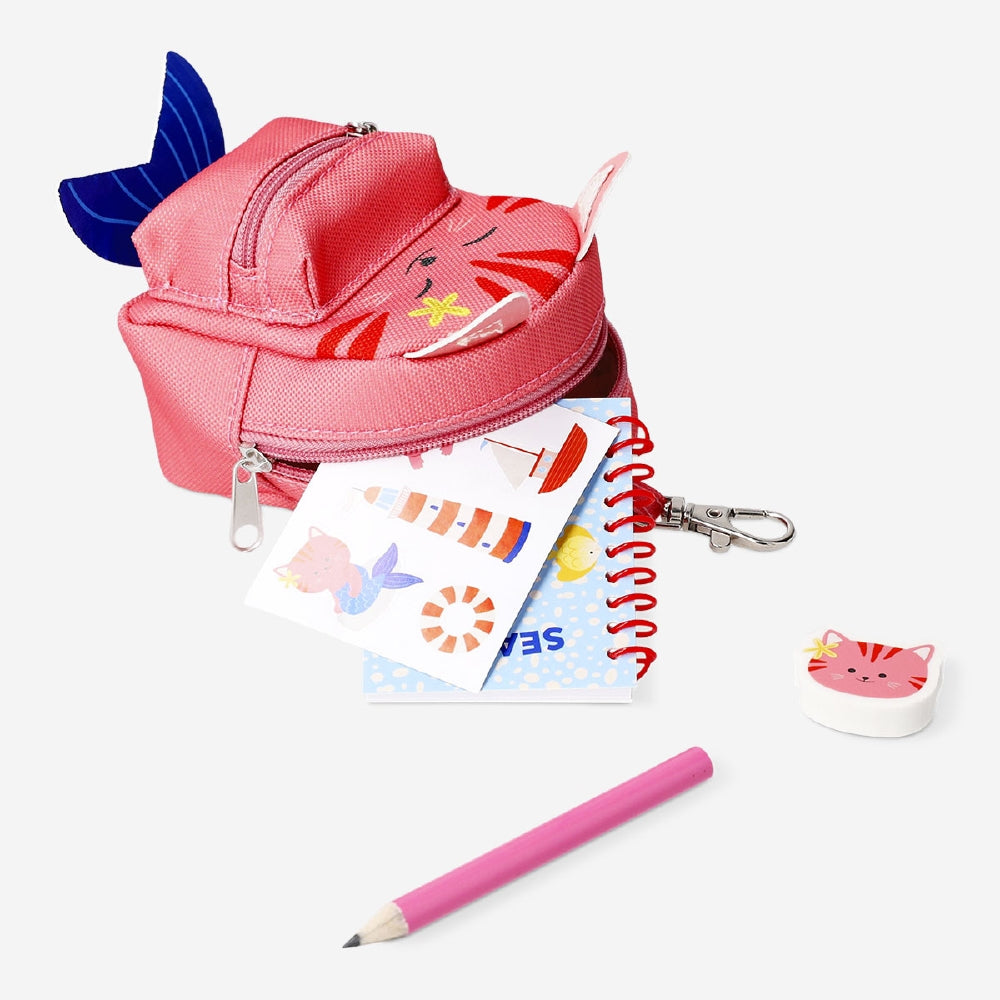 Kedi Şeklinde Çantalı Kırtasiye Seti