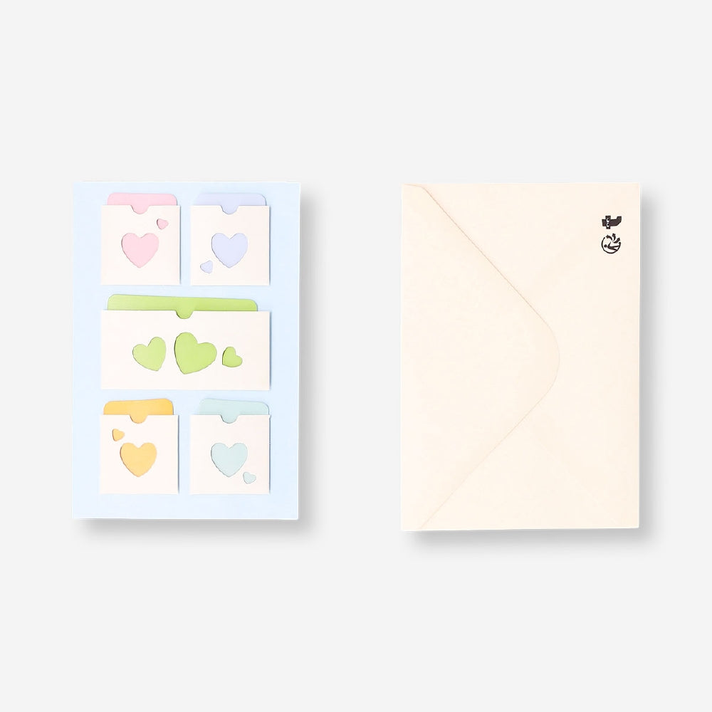 Greetings card - Small envelopes with hearts