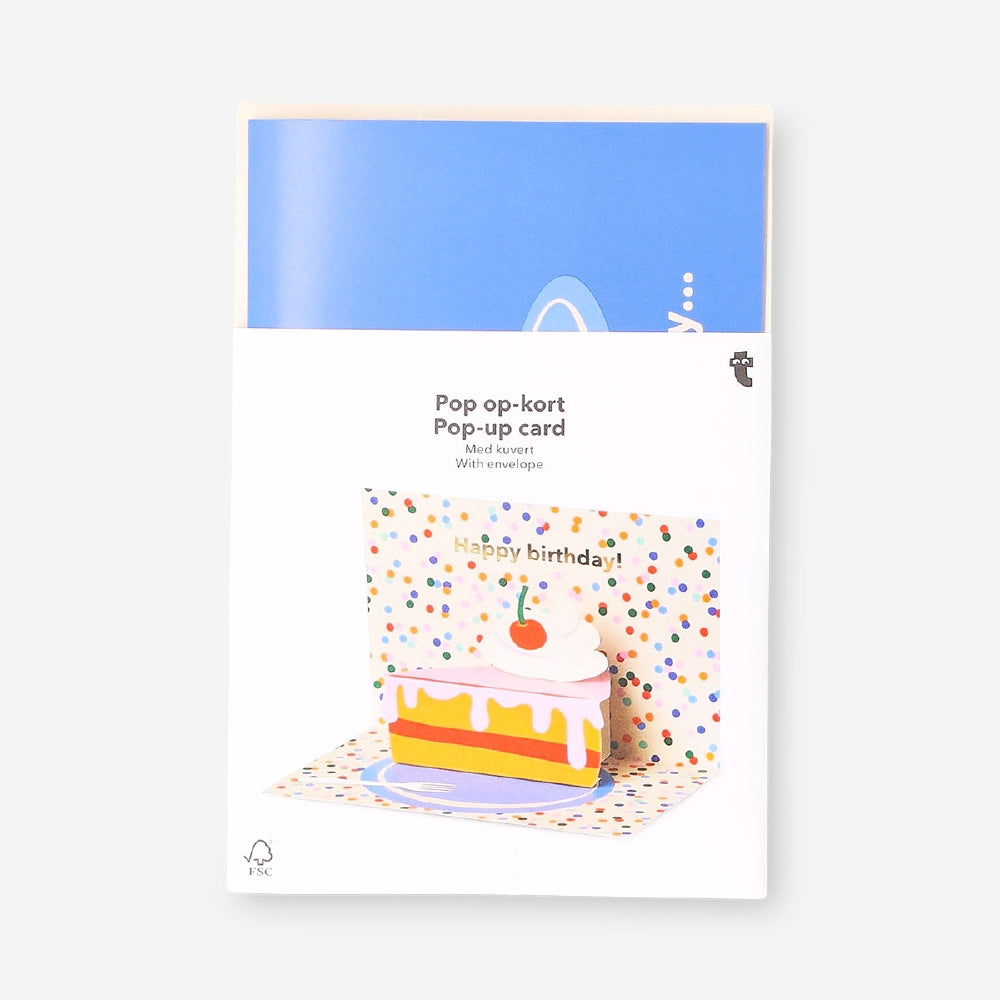 Birthday card - Pop up cake slice