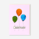 CARD W ENVELOPE BALLOONS SEQUINS