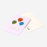 CARD W ENVELOPE BALLOONS SEQUINS
