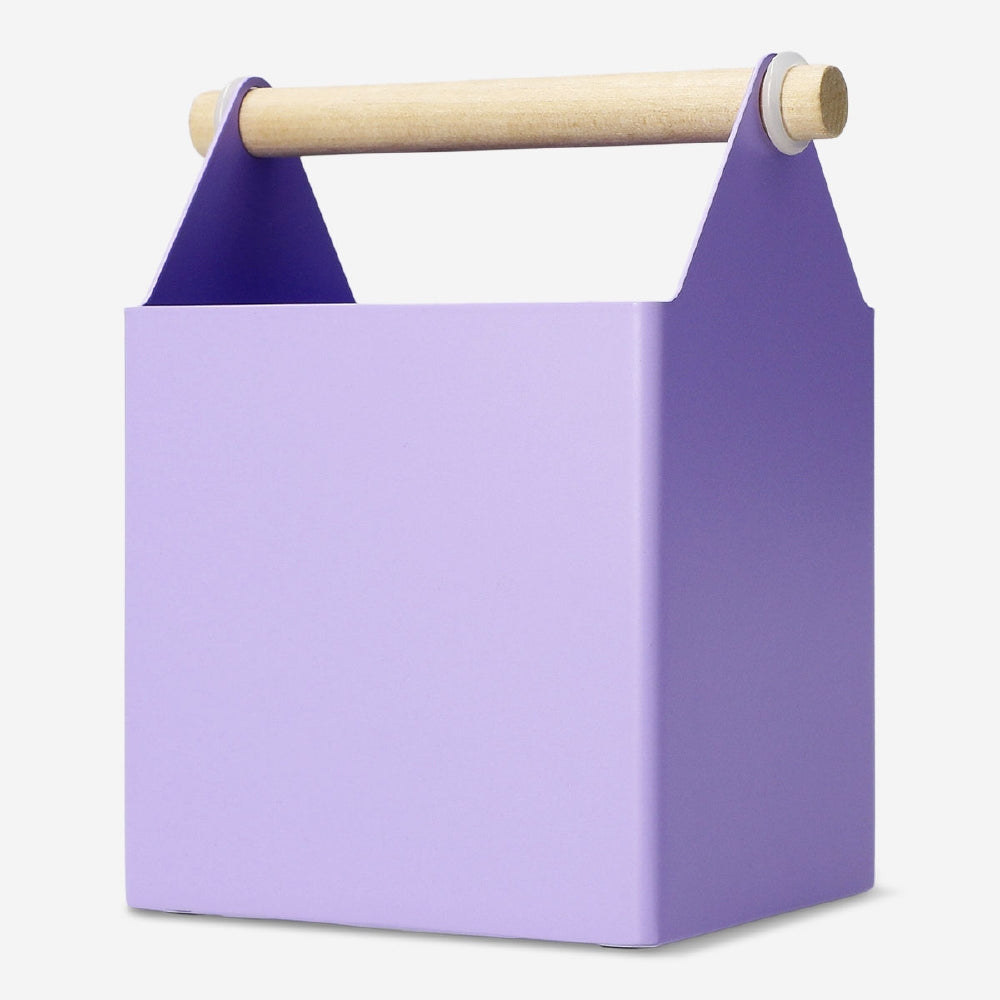 Purple metal desk organiser 