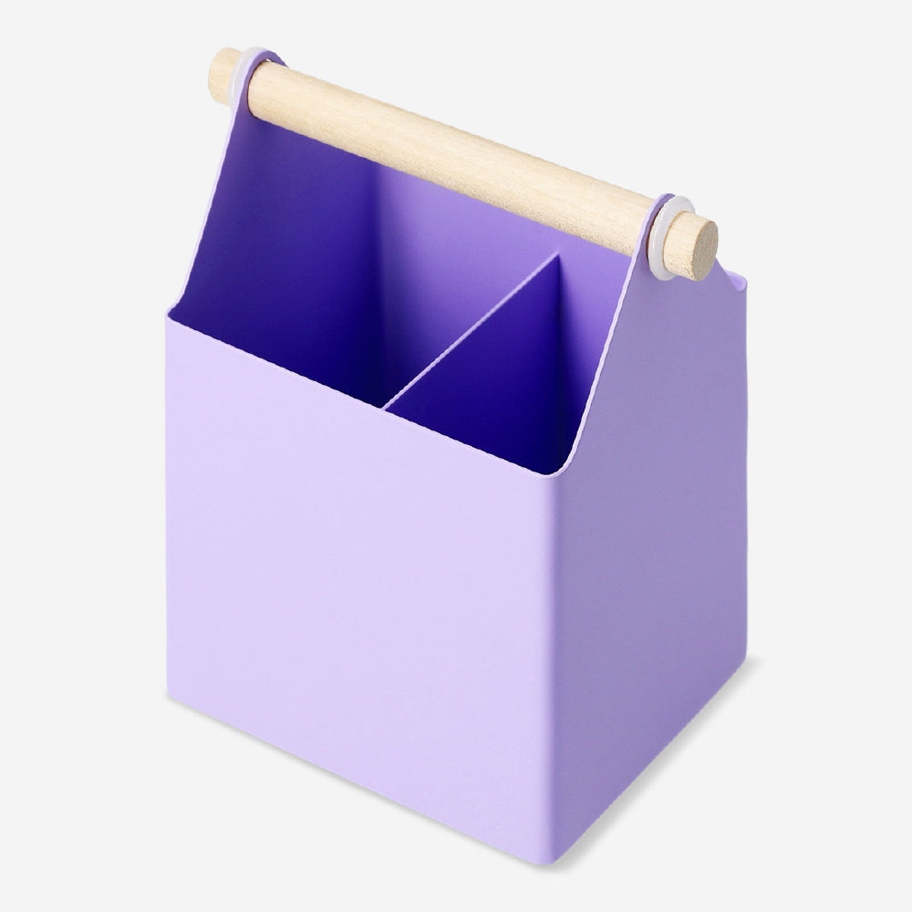 Purple metal desk organiser 