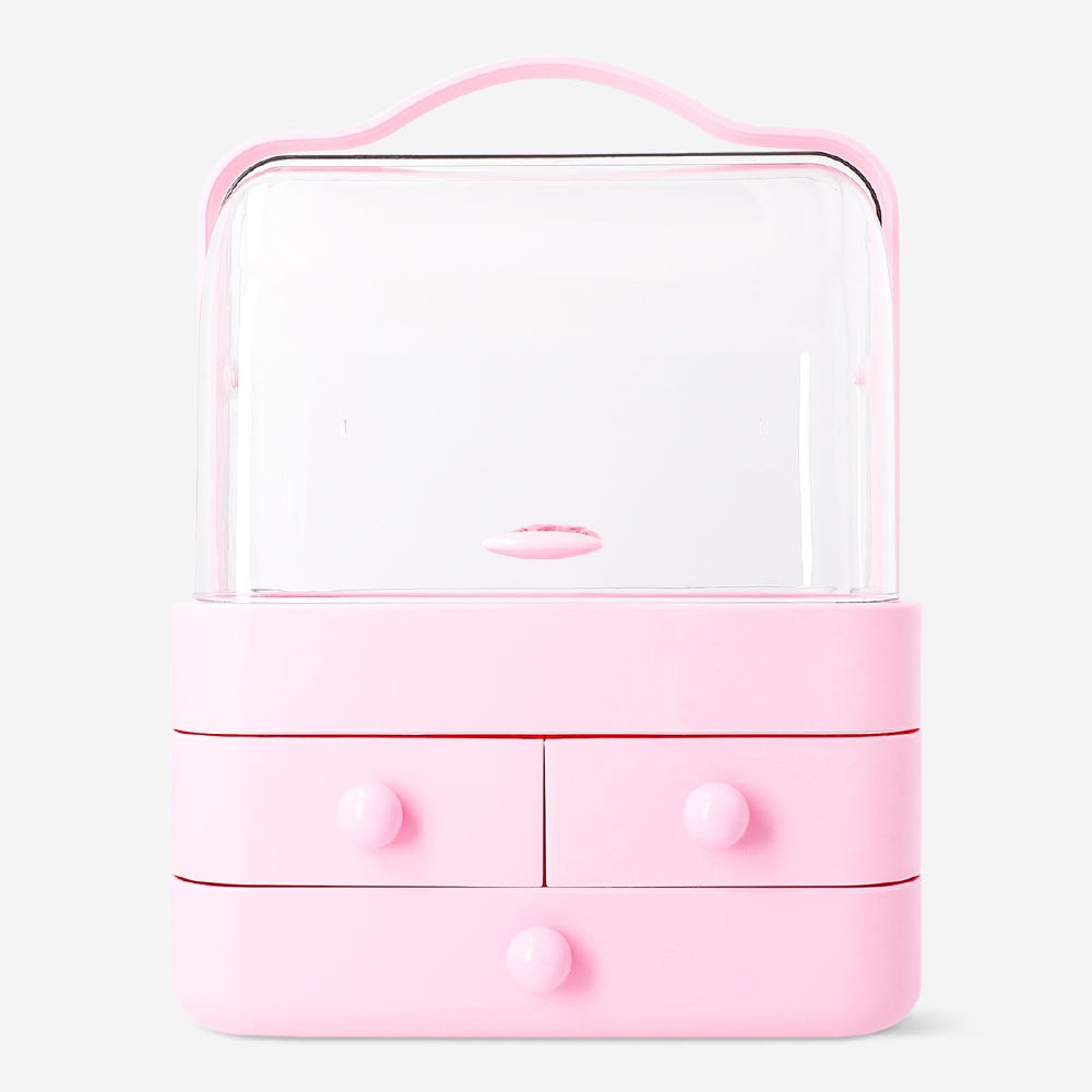 Pembe Çekmeceli Makyaj Malzemesi Düzenleyici