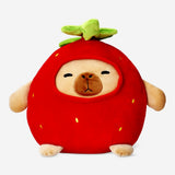 TEDDY CAPYBARA DRESSED AS A STRAWBERRY