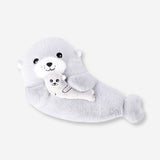 Gri Peluş Fok ve Yavrusu