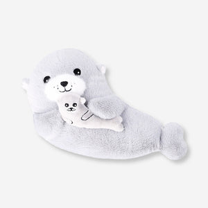 Gri Peluş Fok ve Yavrusu