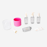 Travel set in pink case with stickers - 4 pcs
