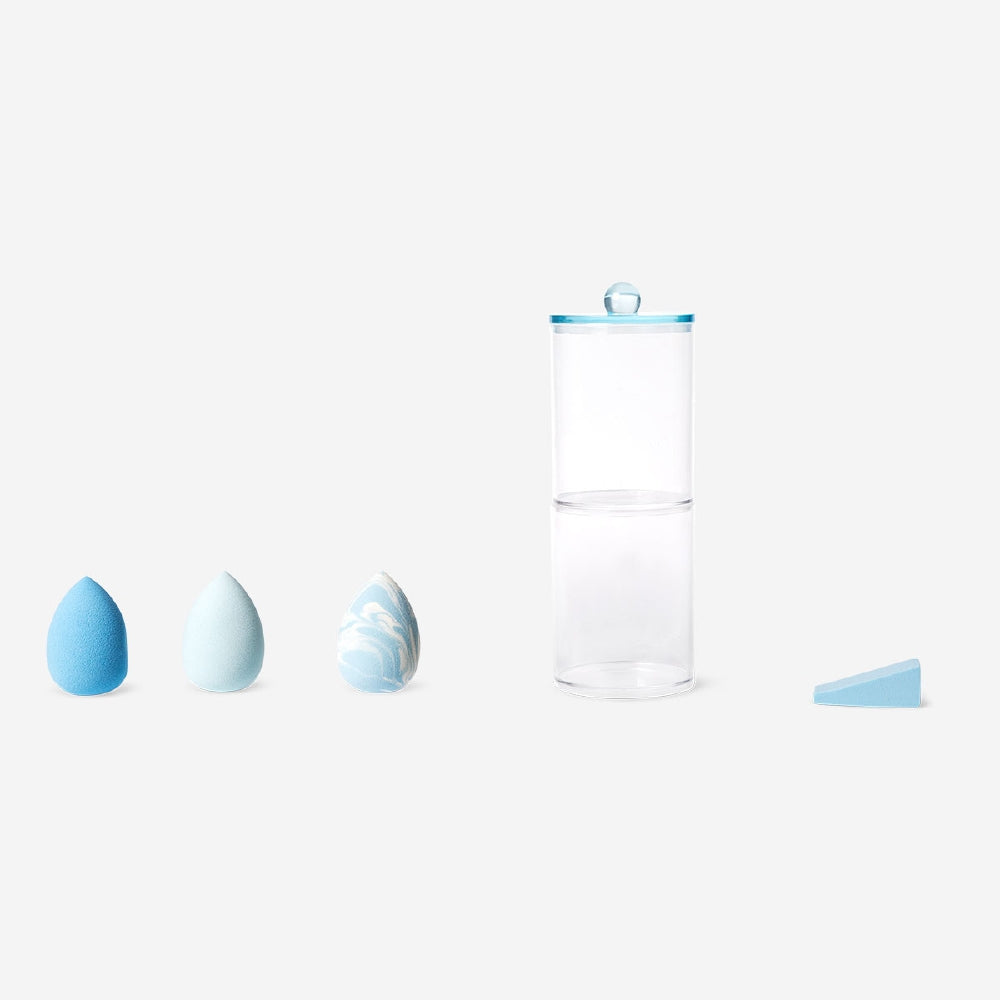 Stackable storage jar for makeup sponges