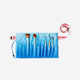 Blue cosmetic belt with 5 makeup brushes
