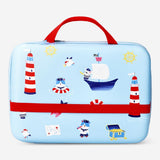 Travel colouring kit in suitcase