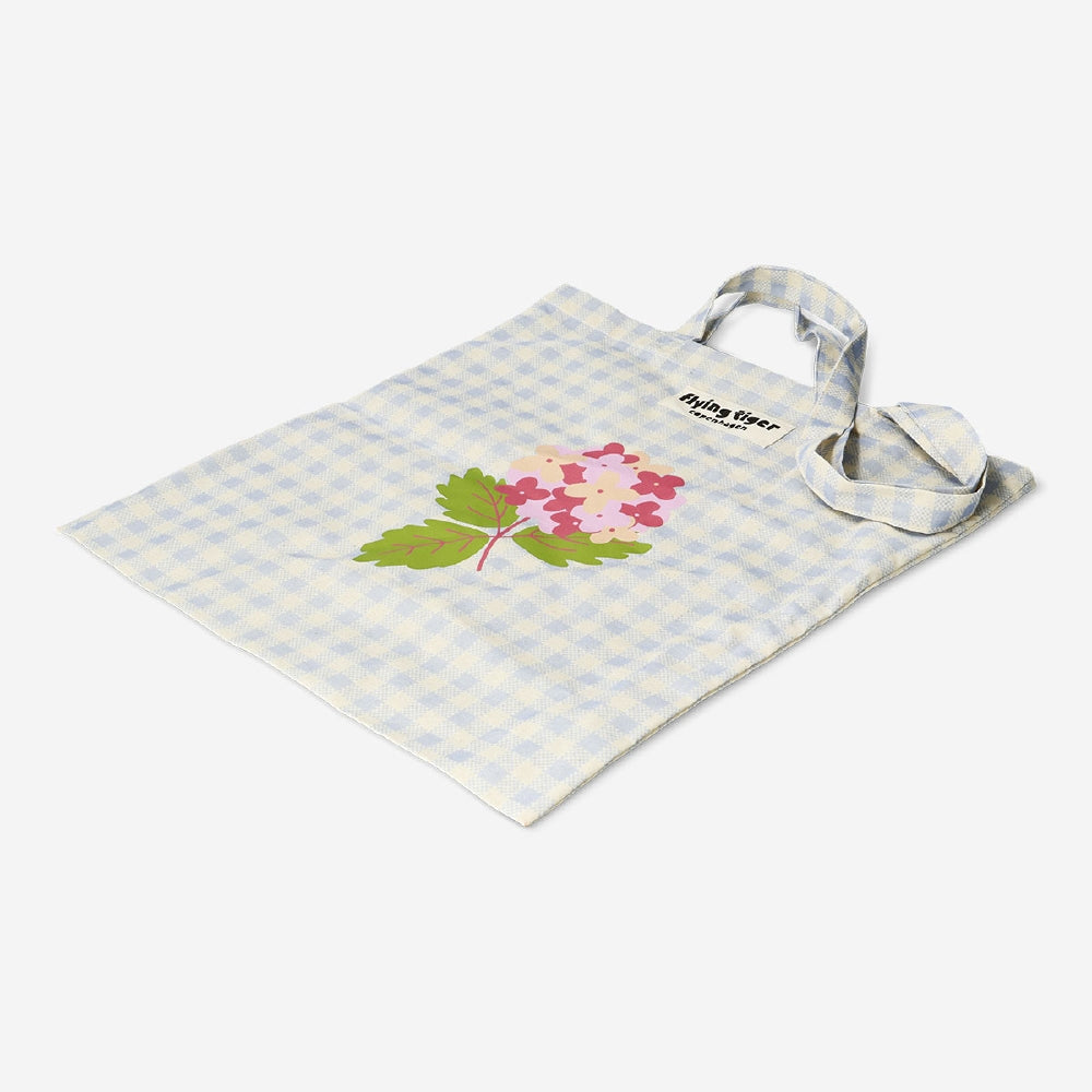 Tote bag - Flowers and checks print