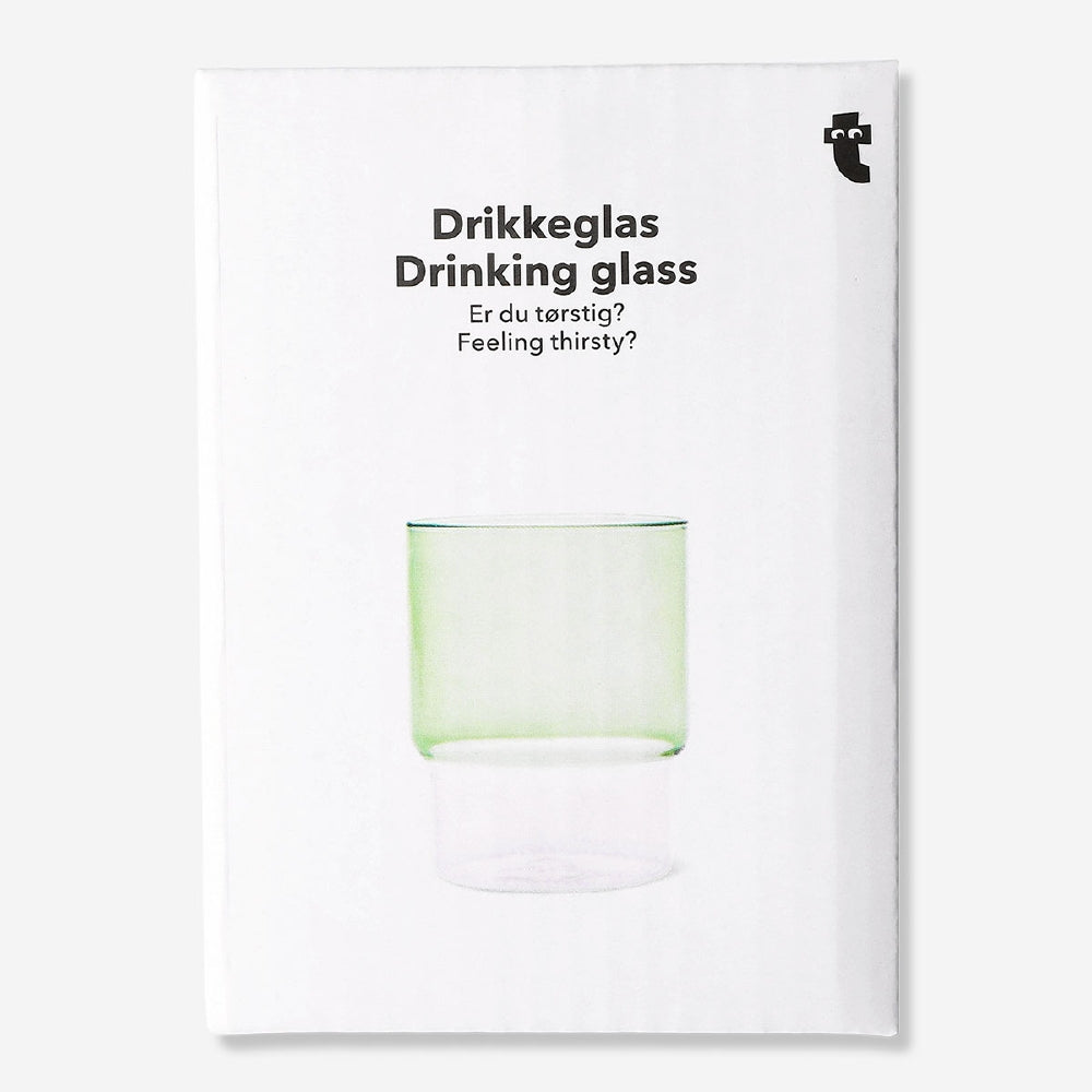 Green and pink drinking glass - 400 ml