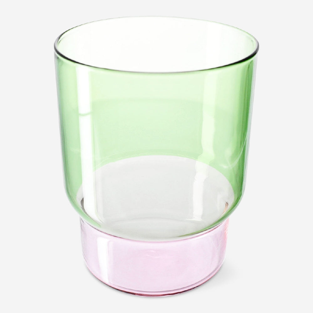 Green and pink drinking glass - 400 ml