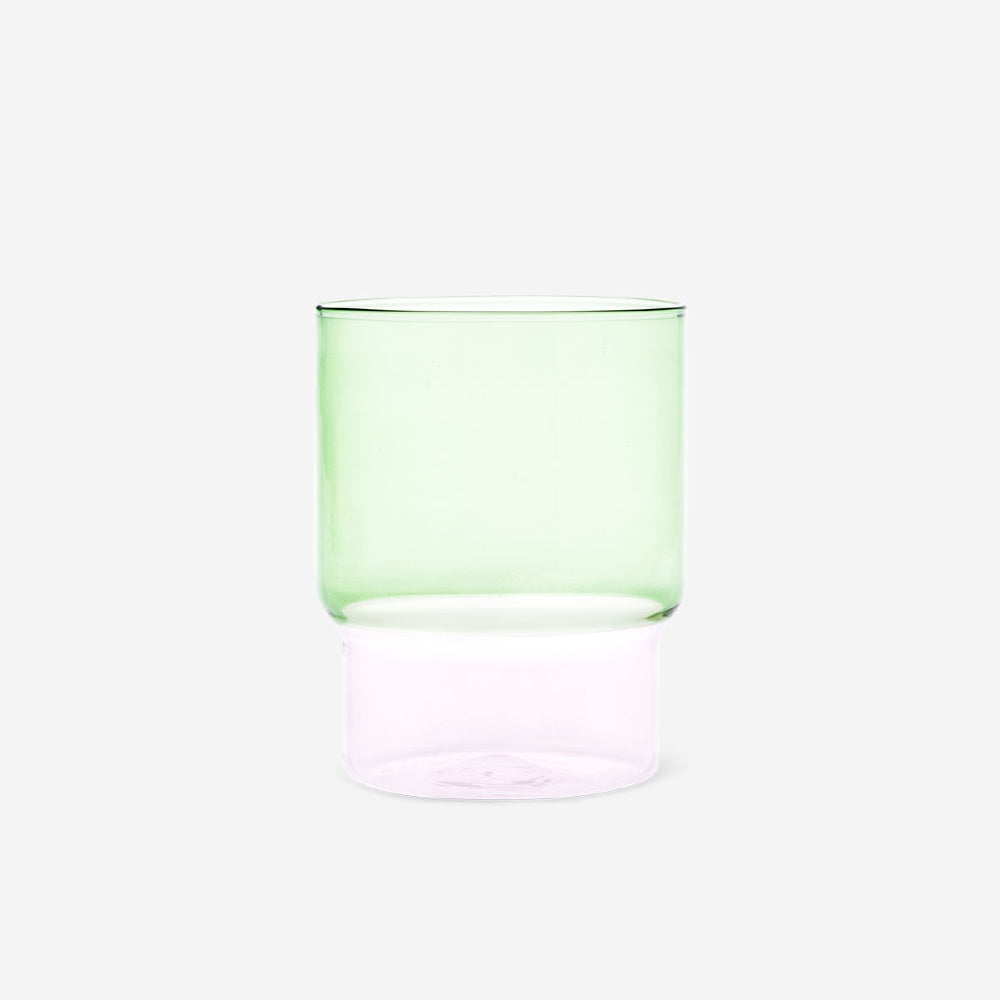 Green and pink drinking glass - 400 ml