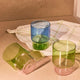 Green and pink drinking glass - 400 ml