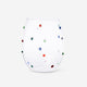 Drinking glass with multi coloured dots 