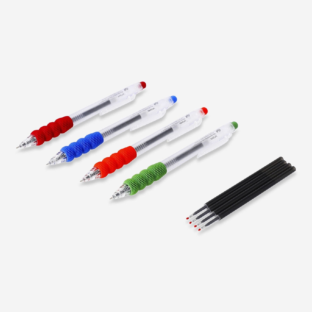 Erasable pens with black refills - 4 pcs