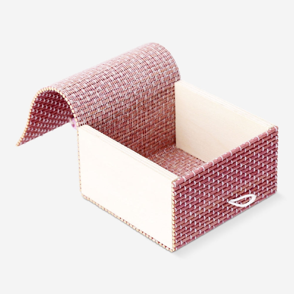 Purple bamboo storage box - 9x9 cm
