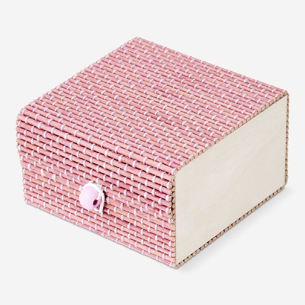 Purple bamboo storage box - 9x9 cm