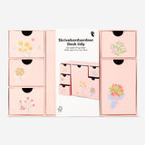 Floral desk organiser with 6 drawers
