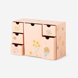 Floral desk organiser with 6 drawers