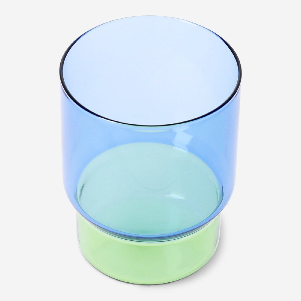 Blue and green drinking glass - 400 ml