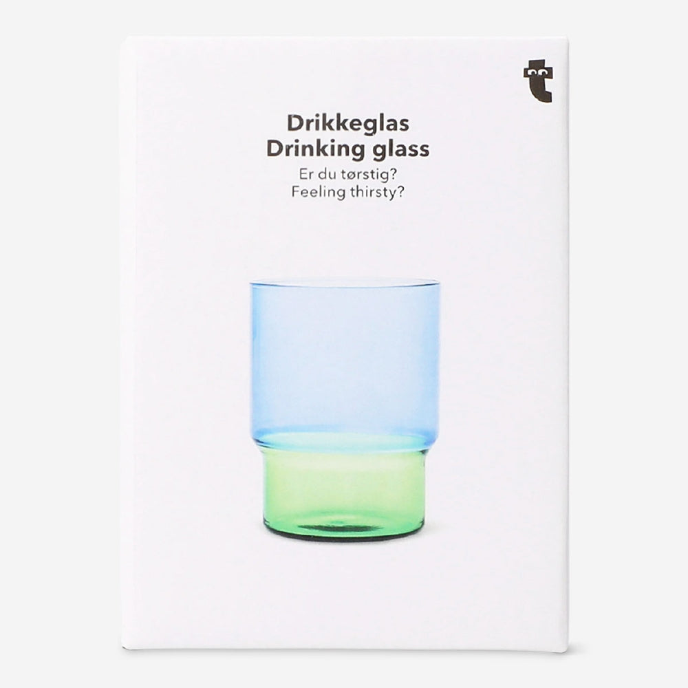 Blue and green drinking glass - 400 ml