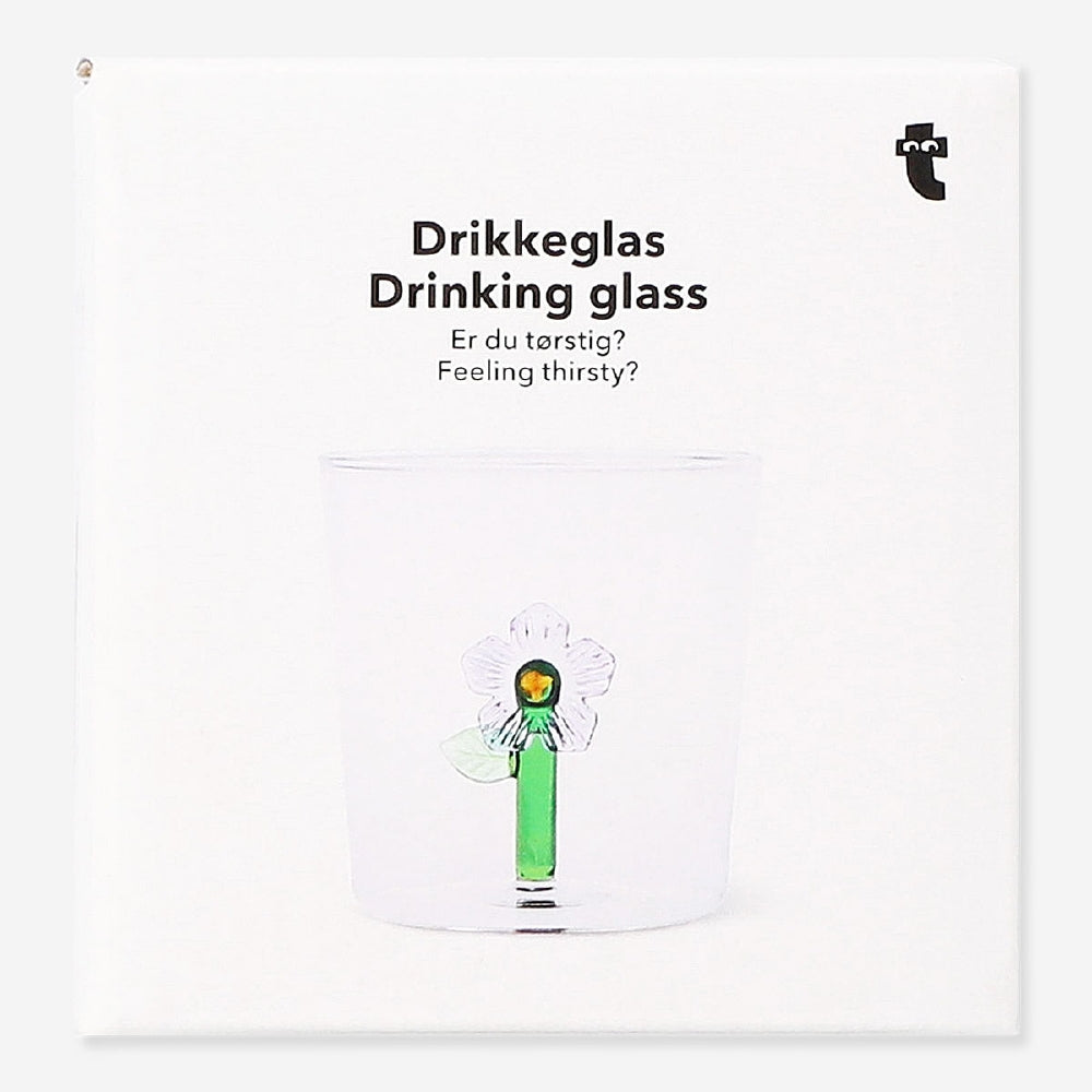 Drinking glasss with flower inside - 350 ml