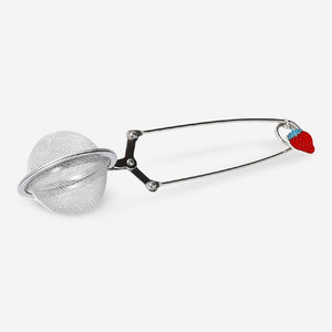 Çilek Detaylı Metal Çay Süzgeci