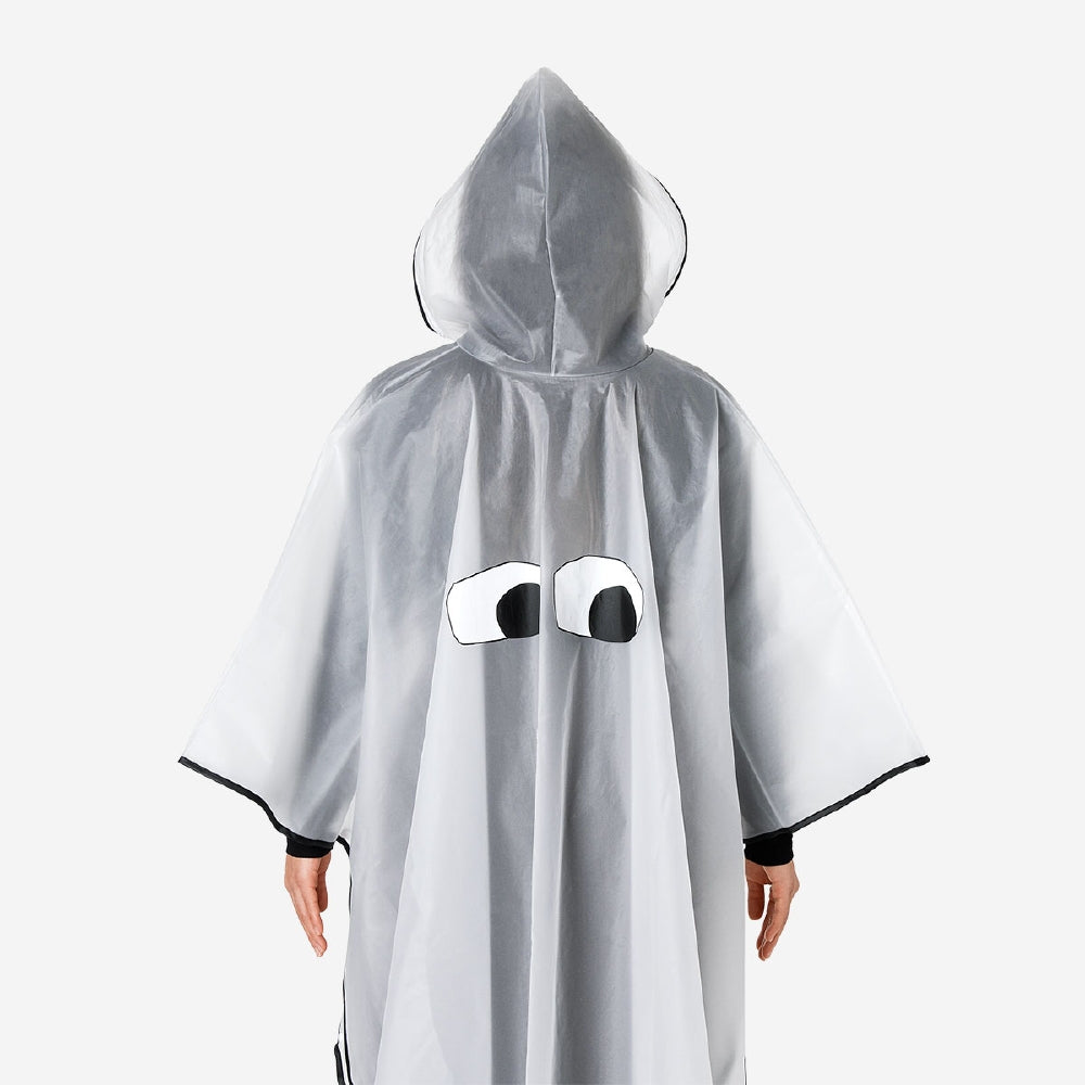 RAIN PONCHO TRANSPARENT T EYES ONE SIZE ADULT
