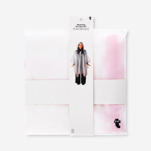 RAIN PONCHO MILKY PINK TRANSPARENT ONE SIZE ADULT