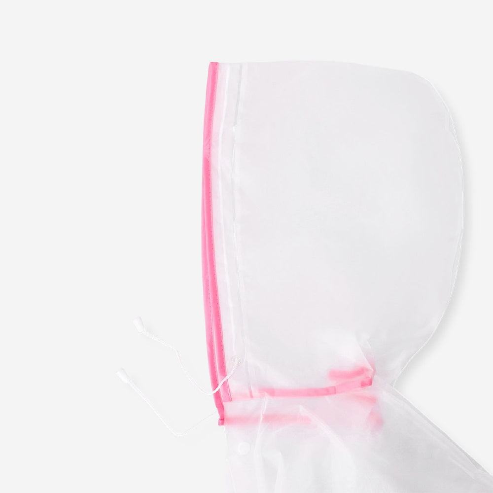 RAIN PONCHO MILKY PINK TRANSPARENT ONE SIZE ADULT