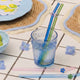 Glass straws with flowers - 4 pcs