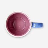 Pembe Çizgili Çiçekli Büyük Kupa