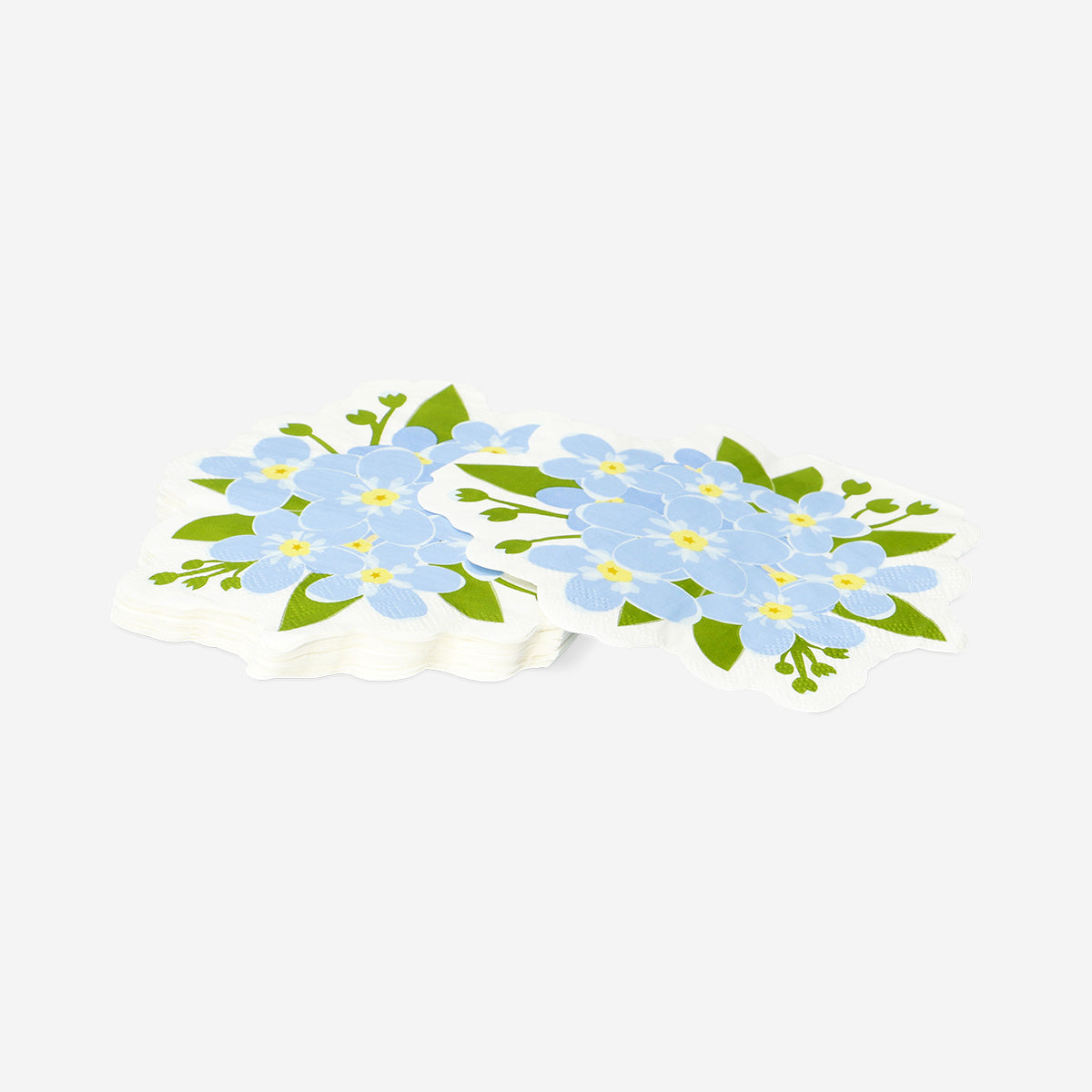 Blue flower napkins - 16 pcs