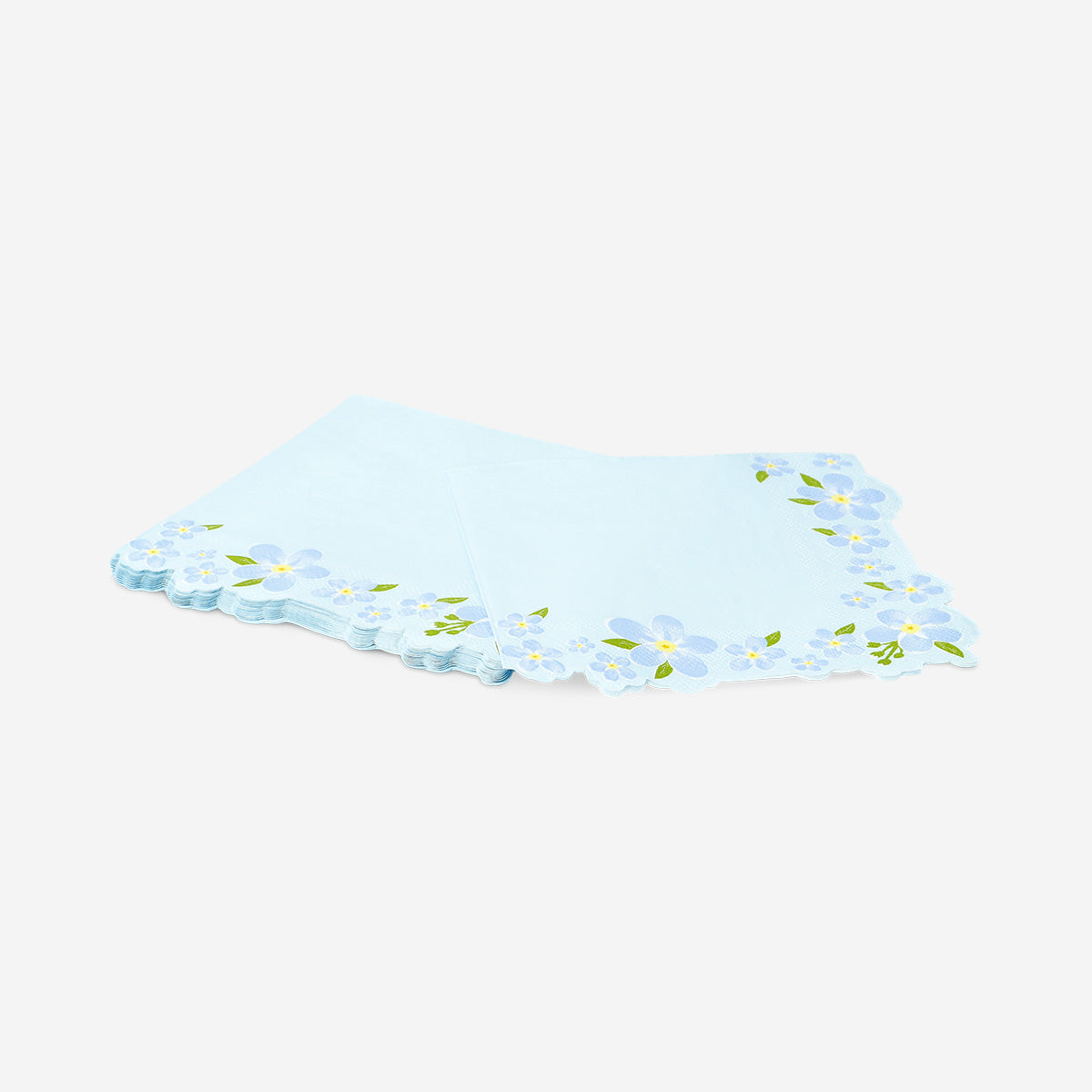 Blue floral napkins - 16 pcs 
