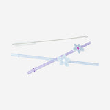 Straws with butterfly and flower charms - 4 pcs