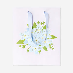 Gift bag with embossed flower