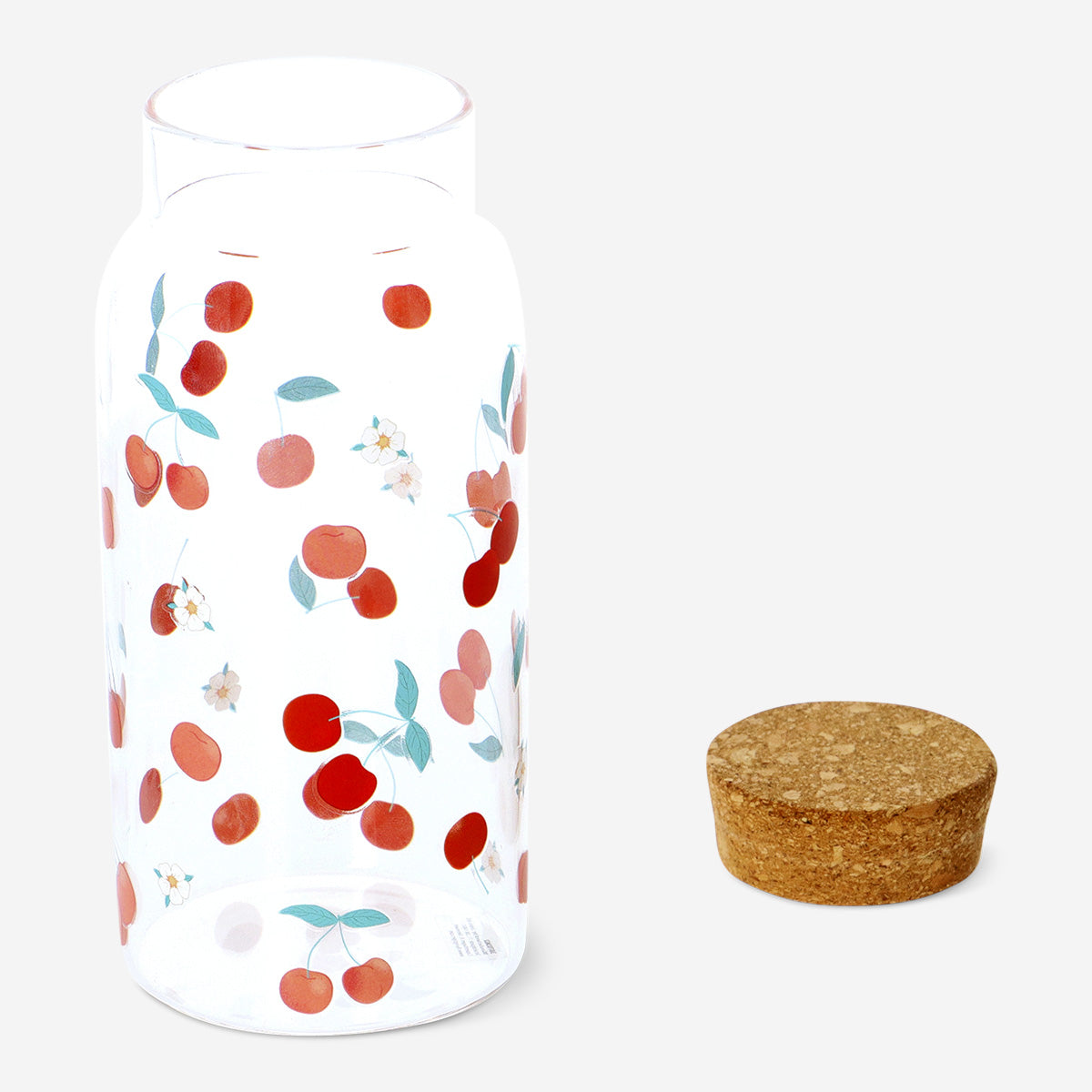 Glass jug with cherry print - 540 ml