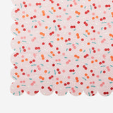 Paper tablecloth with berry print - 180x120 cm